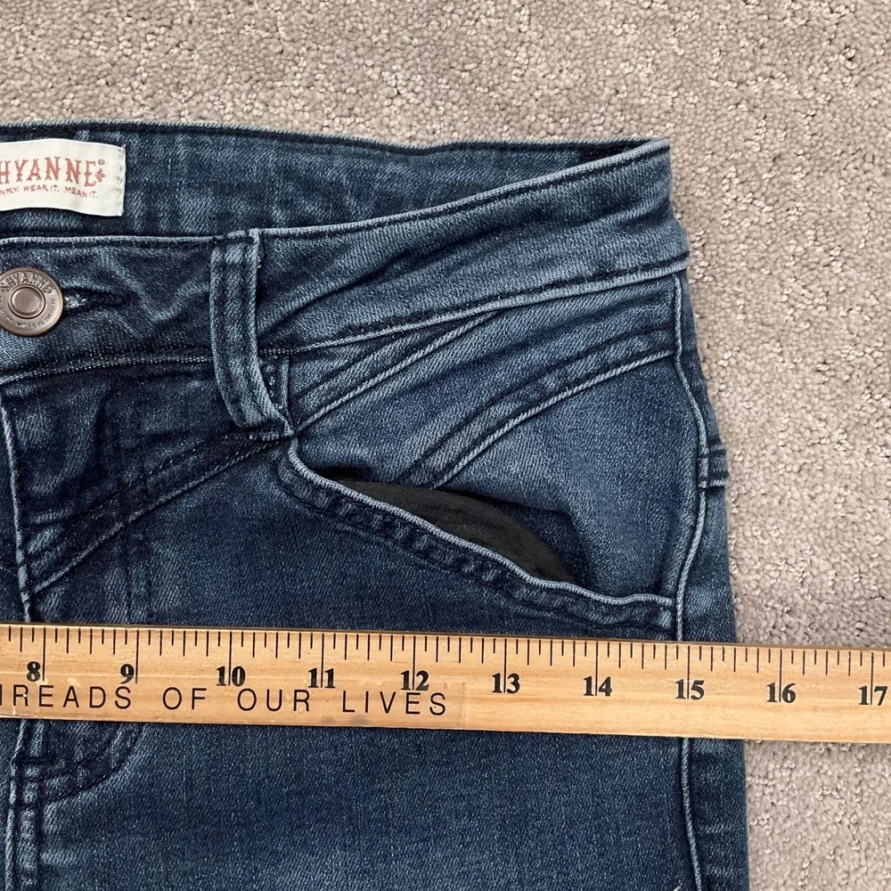Shyanne Jeans Womens 27 Dark Blue Flare‎ High Rise Western Bell Bottom Cowgirl